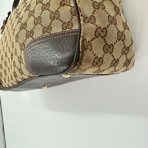GUCCI Princy Sherry GG Canvas Leather Shoulder Tote Bag Brown Authentic - Picture 7 of 16